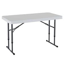 Lifetime 80160 Commercial Height Adjustable Folding Utility Table 4 Feet White Granite Folding Table White Granite Primitive Dining Rooms