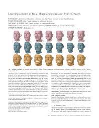 Pdf Learning A Model Of Facial Shape And Expression From 4d Scans