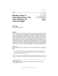 It's difficult to create policies and ethics codes for an international company. Pdf Reading Class In International Law The Labor Question In Interwar Egypt Mai Taha Academia Edu