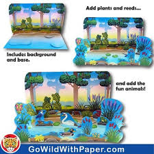 Then we filled it with some water (just below the hole) to make sure it wouldn't float in our bin. Pond Life Diorama Project Fresh Water Animal Habitat Craft Ponds And Lakes