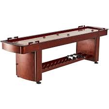 Barrington 9 Classic Wood Shuffleboard Table Built In Storage Wine Rack Brown Walmart Com Shuffleboard Table Shuffleboard Built In Storage