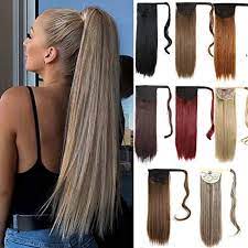 Cagora Ponytail Extension Straight Cilp In Long Hair Extensions Wrap Around Hair Piece Claw Synthetic Long Hair Styles Long Hair Extensions Ponytail Hair Piece