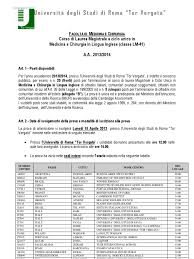 La sua offerta formativa è molto ampia e variegata e i profili formati sono. Bando Lm Ciclo Unico Medicina E Chirurgia Lingua Inglese Aa 2013 2014