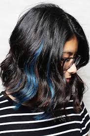29 subtle and popping peekaboo highlights hairstyles. 53 Tasteful Blue Black Hair Color Ideas To Try In Any Season