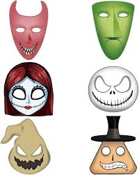 Amazon.com: ZNTU 6 PCS Nightmare Before Christmas Masks Jack Skeleton Lock  Barrel Shock Sally Mask Halloween Paper Mask Glasses for Costume :  Clothing, Shoes & Jewelry