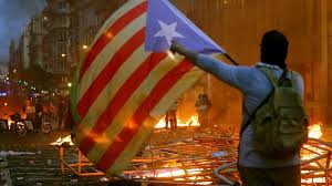 Flag of barcelona is a province of spain vector image. Catalonia Protests Marches And General Strike Paralyse Barcelona Bbc News