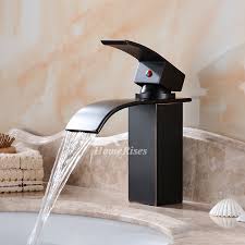 Waterfall bathroom sink faucet hot cold water polished chrome lavatory sink tap. Waterfall Bathroom Faucet Black Oil Rubbed Bronze Centerset Single Handle
