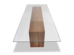 Glass Top Solid Wood Dining Table Midcentury Modern Glass Dining Room Table By Rotsen F Contemporary Dining Table Wood Dining Table Glass Top Dining Table