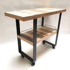 Langston kitchen island with mdf top. Industrial Kitchen Island On Wheels Reclaimed Solid Wood Etsy