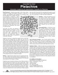 Pistachios Facts About Production Value History And Nutrition Includes Lesson Plan Ideas Activity Sheets California Agriculture Facts