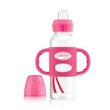 Amazon Com Dr Brown S Options Sippy Spout Baby Bottle With 100 Silicone Handle Pink 8 Ounce Baby