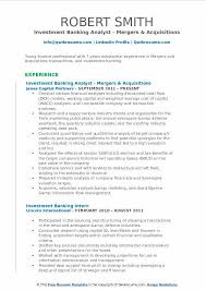 Investment Banking Analyst Resume Samples Qwikresume