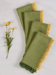 4.5 out of 5 stars. Chambray Napkin Set Of 4 Green Gold Kitchen Table Linens Napkins Beautiful Designs By April Cornell