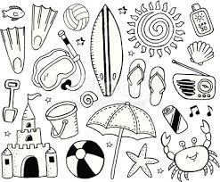 Beach Theme Black And White Beach Clipart A Beach Themed Doodle Page Doodle Pages Bullet Journal Doodles Doodle Drawings