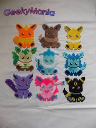 Pokemon Eevee Evolution Perler Beads By Geekymania Pokemon Perler Beads Perler Bead Art Perler Beads