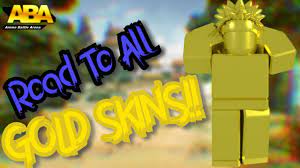 What defines a golden skin. Road To Every Gold Skin Anime Battle Arena Roblox Youtube