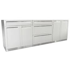 4 Life Outdoor Stainless Steel 3 Piece 96x35x22 5 In Outdoor Kitchen Cabinet Set With Powder Coat Outdoor Kitchen Cabinets Kitchen Set Cabinet Outdoor Kitchen