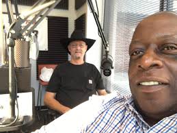 Stickman hanging out with the "Half & Half " morning show