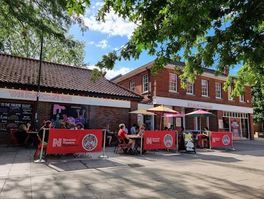 Exterior of Norwich Playhouse, a 300-seat riverside theatre hosting comedy, drama and music