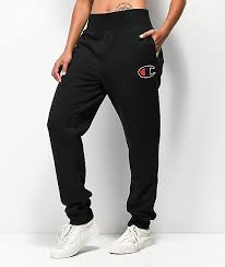 Champion Reverse Weave Black Jogger Sweatpants Zumiez Womens Sweatpants Joggers Womens Nike Sweatpants Outfit