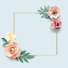 Download Premium Psd Of Square Gold Frame With Flower Paper Craft Mockup Paper Flowers Flower Frame Frame Card