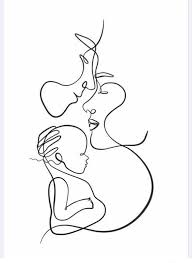 Mum Dad And Baby Line Print For New Parents Baby Shower Gift Etsy Line Art Drawings Abstract Face Art Hope Art