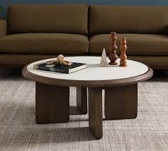 You can build your own rustic simple is beautiful. Dante 39 Reclaimed Wood Marble Round Coffee Table Pottery Barn