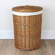 Round Natural Wicker Laundry Basket The Basket Company