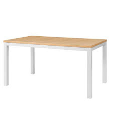 Modena modern dining table in matte black metal finish and walnut wood top. Stylewell Donnelly White Metal Rectangular Dining Table For 6 With Natural Finish Top 60 In L X 30 In H Tb8002wh The Home Depot Rectangular Dining Table Metal Dining Table Dining Table