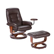 Amazon Com Southern Enterprises Leather Recliner With Side Table And Ottoman Cafe Brown Recliner With Ottoman Brown Leather Recliner Black Leather Recliner