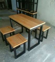Industrial Furniture Besi Dan Kayu Trembesi Jati Jepara Mebel Besi Meja makan minimalis juga biasanya berwarna netral, minim corak, sehingga tidak menimbulkan kesan sempit di. kayu trembesi jati jepara mebel besi