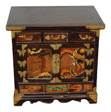 Maybe you would like to learn more about one of these? Antique Oriental Asian Hand Painted Side Table Cabinet End Table Brass Hardware Chairish