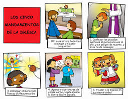 Dibujos Para Catequesis Los 5 Mandamientos De La Iglesia Biblia Catolica Para Ninos Catequesis Oraciones Para Ninos
