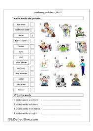 Vocabulary Matching Worksheet Jobs 1 Vocabulary Worksheets Family Worksheet Esl Lessons