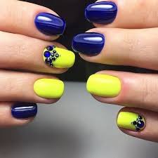 13 marble accents on bright yellow nails. Acrylic Nails Ideas Yellow New Expression Nails