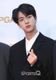 Bts Jin Black Hair Finger Heart Bts Jin Seokjin Kim Seokjin