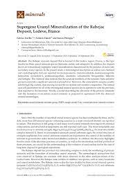 For discussion of the games, art books, drama cds, music scores, stage plays, live concerts, and other related media. Pdf Supergene Uranyl Mineralization Of The Rabejac Deposit Lodeve France