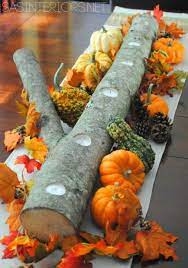 14 Gorgeous Diy Centerpieces For Thanksgiving Entertaining Log Centerpieces Fall Thanksgiving Thanksgiving Centerpieces