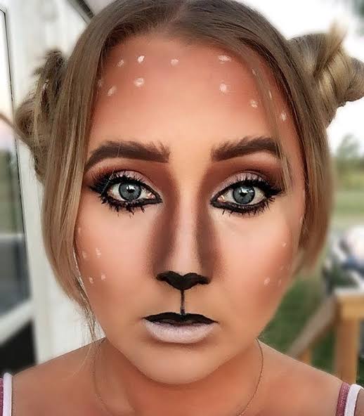 Easy deer Halloween makeup More
