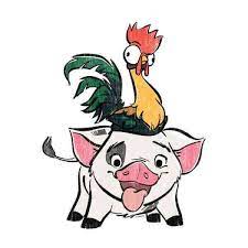 Disney Moana Hei Hei And Pua Men S T Shirt White Xxl White Moana Drawing Cute Disney Drawings Disney Paintings