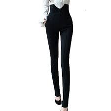 High Waist Button Sailor Dress Pants Waisted Pinup Fitted Slim Skinny Leggings Women Pants Casual High Waisted Black Trousers Fleece Leggings