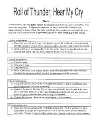 Roll Of Thunder Hear My Cry Character Chart Worksheets