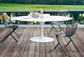 Saarinen Tulip Outdoor Dining Table By Knoll Outdoor Tables Design At Stylepark Saarinen Oval Dining Table Oval Table Dining Saarinen Dining Table
