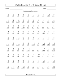 The Multiplying By Anchor Facts 0 1 2 5 And 10 Other Factor 1 To 12 A Printable Multiplication Worksheets Multiplication Worksheets Math Fact Worksheets