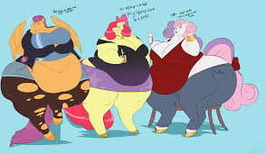 1155565 - absurd resolution, alternate hairstyle, anthro, apple blob, apple  bloom, artist:mangoicy, bbw, bingo wings, cutie mark crusaders, derpibooru  import, dialogue, fat, impossibly wide hips, morbidly obese, obese, older,  safe, scootalard, scootaloo,