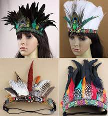 Indian Feather Headband Party Performance Hat Samba Carnival Headdress Headgear Carnival Headdress Feather Headband Carnival