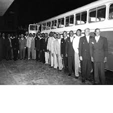 Shop next men's suits & blazers at up to 70% off! Men In Suits Standing In Line Next To Bus Calisphere