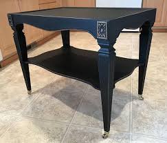Black Painted End Table Coffee Table Accent Table Chalk Painted Coffee Table Painted Table Coffee Table Vintage Painted Coffee Tables Chalk Paint Coffee Table