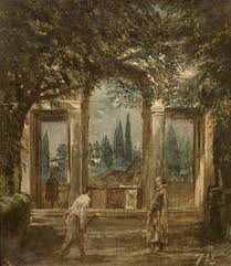Vista Del Jardín De La Villa Médici En Roma Vista Del Jardin De La Villa Medici De Roma Con La Estatua De Ariadna Coleccion Museo Nacional Del Pra Arte En Espana Museo Del Prado Madrid Pintor Espanol