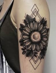 Black And Grey Sunflower Tattoo Awesome Black Gray Sunflower Tattoo C Tattoo Artist Ailsa Rhiannon Tattoos Sunflower Tattoos Sunflower Tattoo